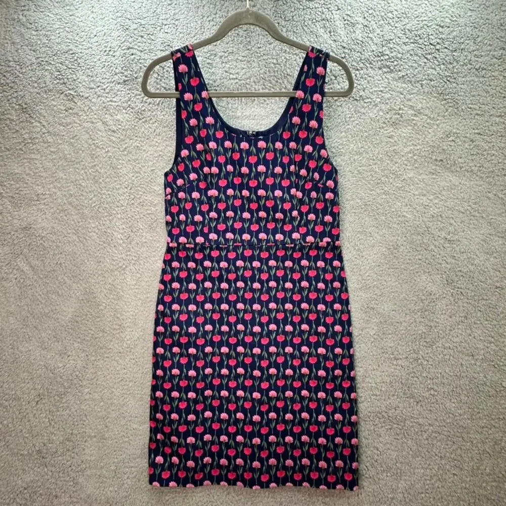 J.Crew Women's NWT Size 12 Sheath Dress Floral Design Sleeveless Lined Fitted